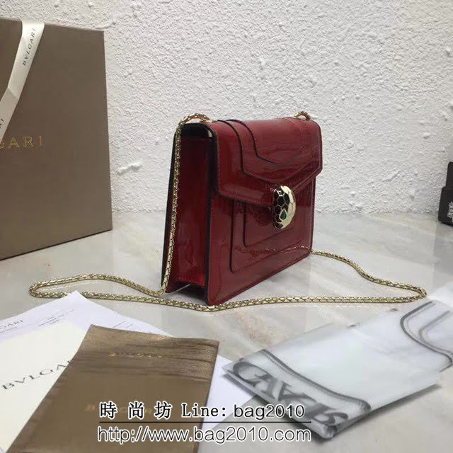 BVLGARI寶格麗 漆皮系列 小號 時尚 鏈條單肩斜挎包 34559 FYD1373